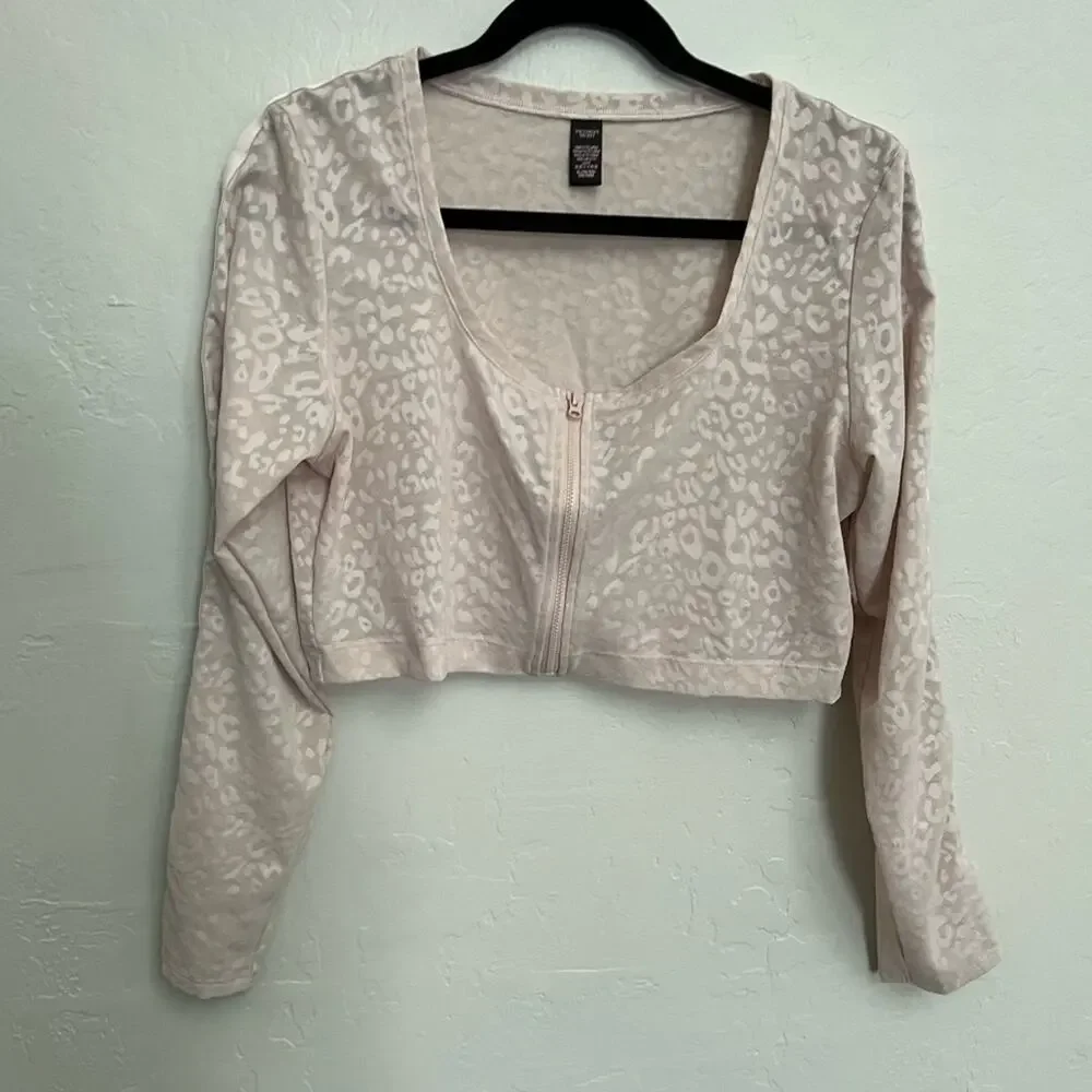 Victoria's Secret Leopard Long Sleeve Crop Top